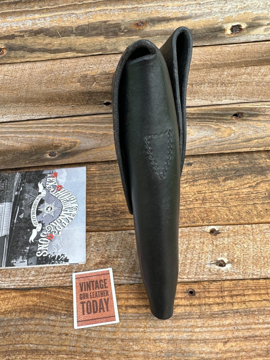 Vintage Tex Shoemaker Black Leather FTS Flap OWB Holster For S&W