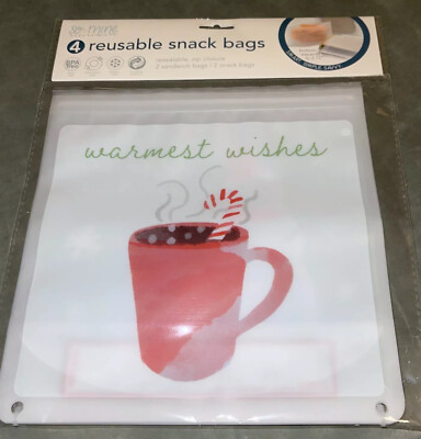 4 reusable snack bags. New In Package. Holiday Themed. Variety Sizes. New In Pak