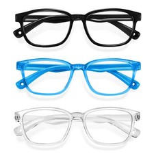 Blue Light Glasses for Kids 3 Pack Anti Glare  Eye Strain Glasses Computer T...