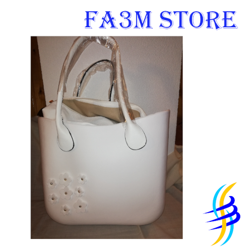 Borsa o bag grande bianca manici ecopelle e sacca - Stileo.it