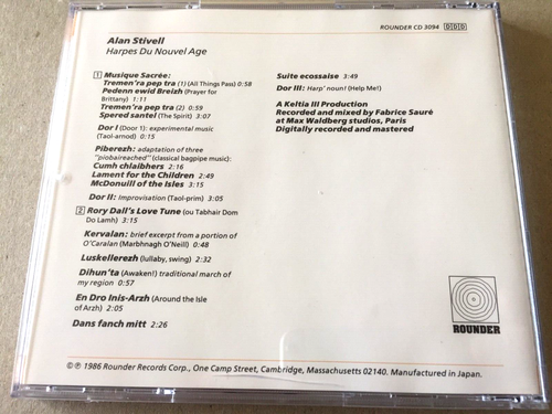 ALAN STIVELL Harpes du Nouvel Age 1986 Celtic Harp - Japan - Mint CD album - Bild 2 von 7