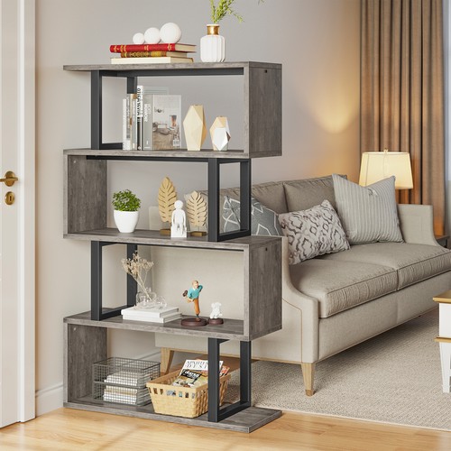 5-Tier Bookcase Book Display Shelf Room Bookshelf Divider Decora Storage Shelf - Picture 2 of 7