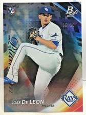 Jose De Leon 2017 Bowman Platinum RC #69 - BLACK Parallel #'d 5/10 - RAYS