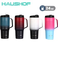 HAUSHOF 24oz Travel Mug Mullticolor Stainless Steel Vacuum Insulated with Handle