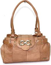 New Lorenz Two Strap Ladies Genuine Soft Real Leather Shoulder Bag Handbag   