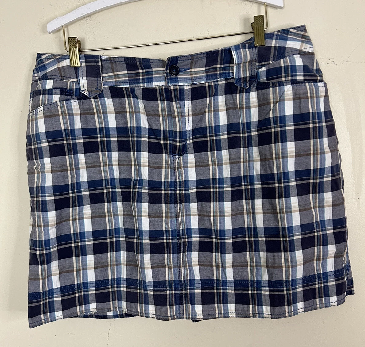 Jupe Vintage St. John's Bay – Femme Petite Taille 16P, Stretch, Motif écossais Multicolore