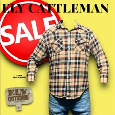 Men  s Flannel Shirt ELY Cattleman Large Plaid Multicolor For Men