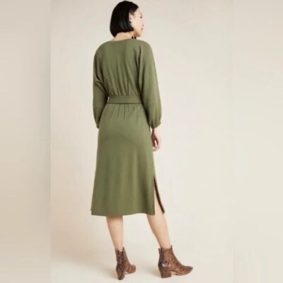 slim fit dress slacks New Anthropologie Olive Green 