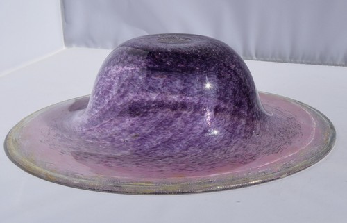PINK ART GLASS BOWL, Milan Vobruba Studio Gusum, Sweden Signed FREE SHIPPING - Picture 4 of 7