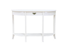 Homecraft Furniture Console Table White Painted 1-Drawer Rectangle Shape Wood