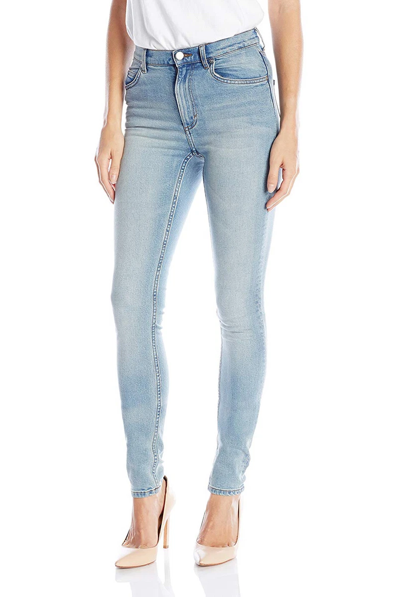 CHEAP MONDAY Women s Stonewash Blue Second Skin Jeans 0207028 75 NWT