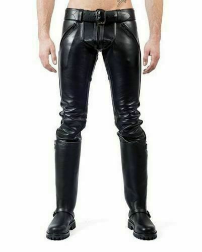 AITFINEISM - Pantalones de piel sintética para hombre con cremallera –  Tienda