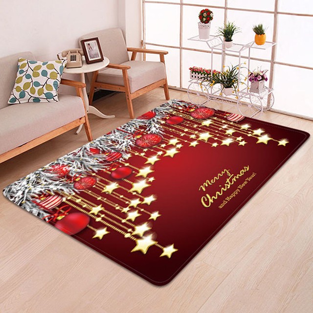 Santa Door Floor Mat Christmas Area Rug Holiday Kitchen Bedroom