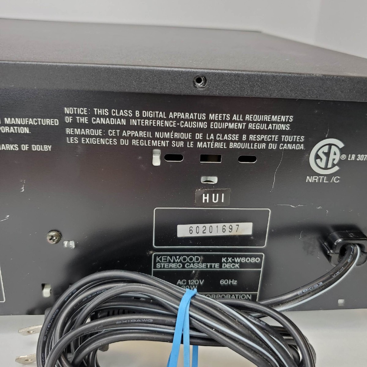 Kenwood KX-W6080 Stereo Double Cassette Deck - Double Recorder