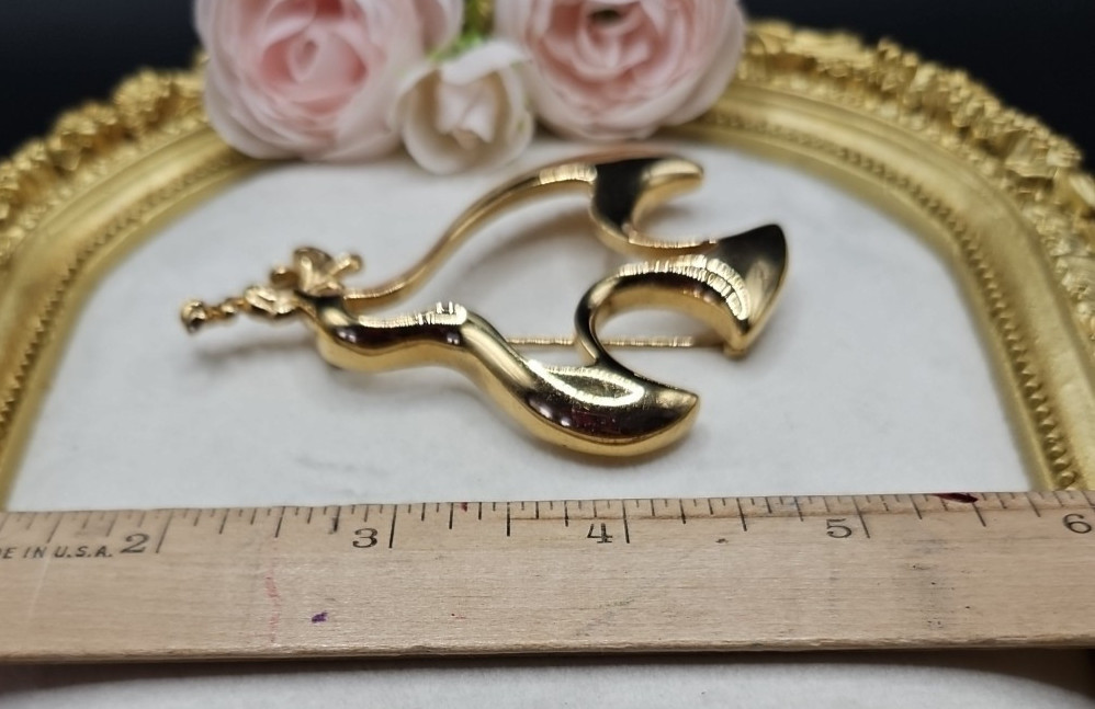 Large Vintage Signed Givenchy Statement Gold Tone… - image 3