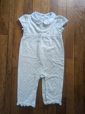 Janie And Jack Girls Romper Outfit Vintage Looking With Collar Size 6-12 Months