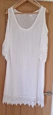 Bpc Selection Ladies Cold Shoulder Ivory Lace Blouse Top Size XL 