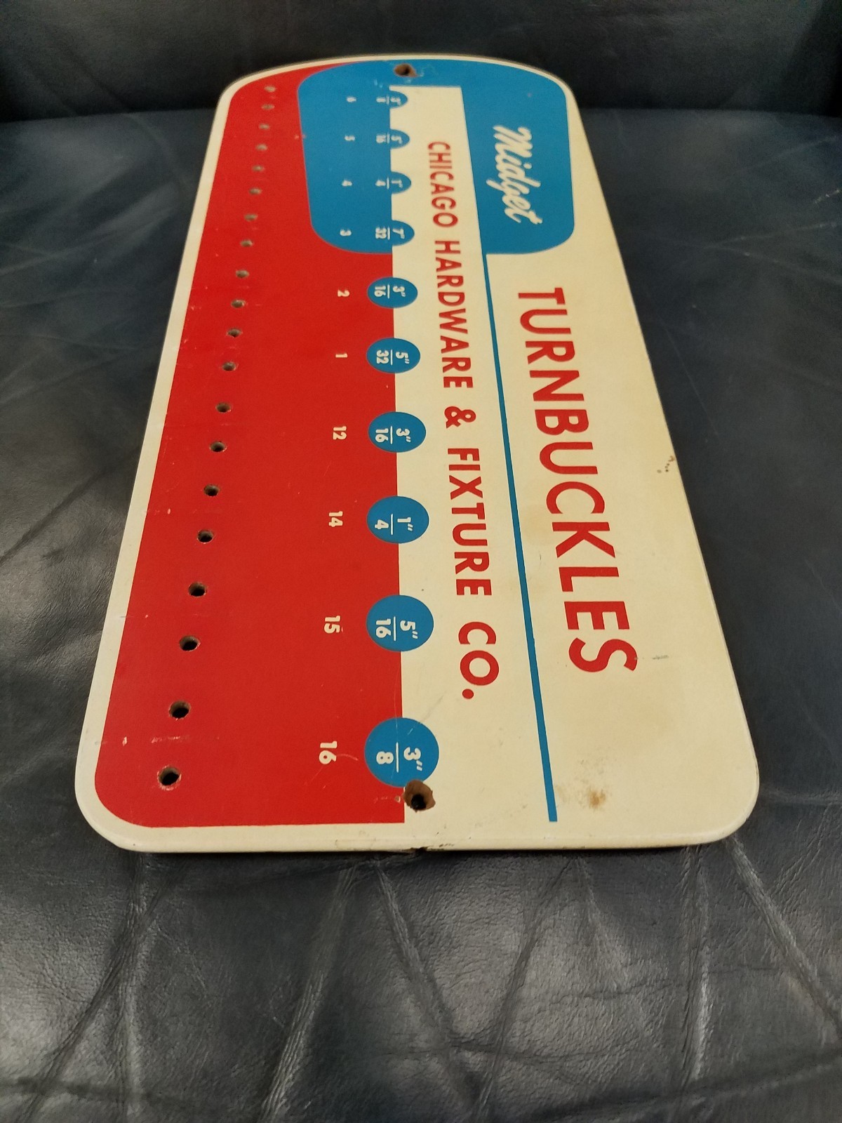 VTG CHICAGO HARDWARE FIXTURE CO Midget Turnbuckle ADVERTISING SIGN