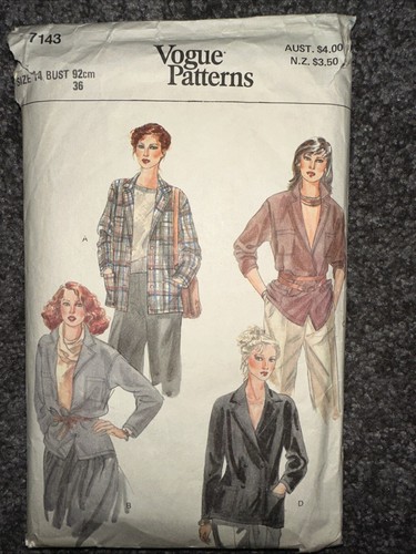 Vogue 7143 Sewing Pattern Misses Jacket 1970s Cut Complete - Picture 1 of 7