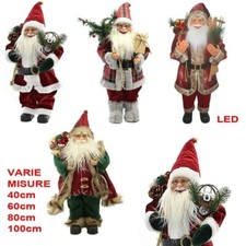 BABBO NATALE PERSONAGGIO NATALIZIO CLASSICO VARIE MISURE ROSSO VERDE SCOZZESE LE