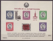 NICARAGUA 1980  Olympia Aufdruck Block 126 (54,90 Euro) **/MNH
