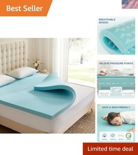 2 Inch Memory Foam Mattress Topper Twin, Mattress Pad Gel Infused Foam Bed To...