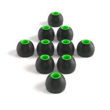 Silicone Replacement Earbud Tips, Noise Isolation in-Ear Buds - 10 Medium