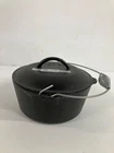 Vintage Lodge 10 1/4 inch Cast Iron Dutch Oven 8 DO W/ Drip Lid Made in USA