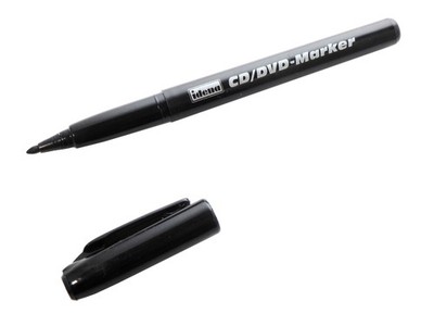 Idena CD DVD Marker für permanente Beschriftung Farbe schwarz, CD-Marker 51.5026