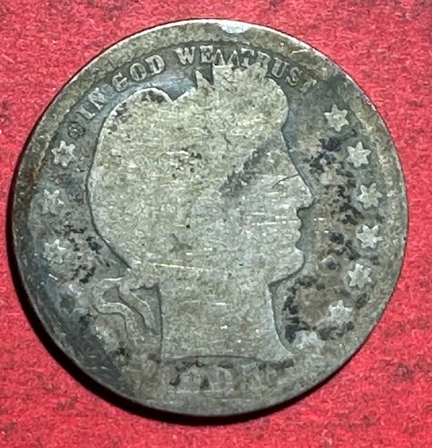 1905O US Barber SILVER Quarter "New Orleans" Mint! Lower Mintage! Old US Coin!