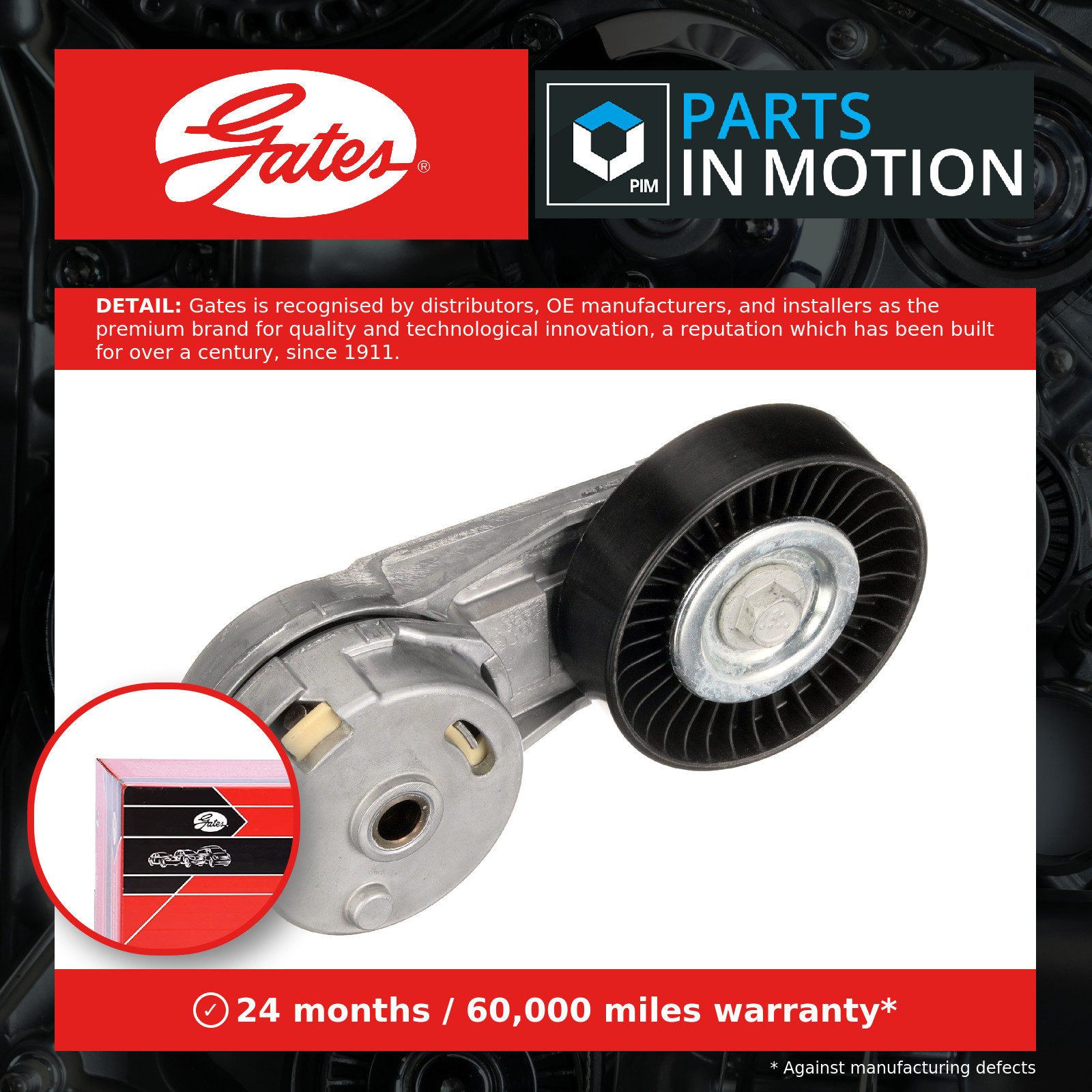 Aux Belt Tensioner fits OPEL VECTRA B, C 2.0 2.2 00 to 08 Drive V-Ribbed Gates - Image 20