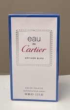 Eau de Cartier Vetiver Bleu Eau De Toilette Spray 3.3 OZ 100 ml Nuevo Sellado Raro