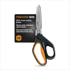 Fiskars Pro PowerArc Shop Shears, Heavy Duty Stainless Steel Scissor, Industrial