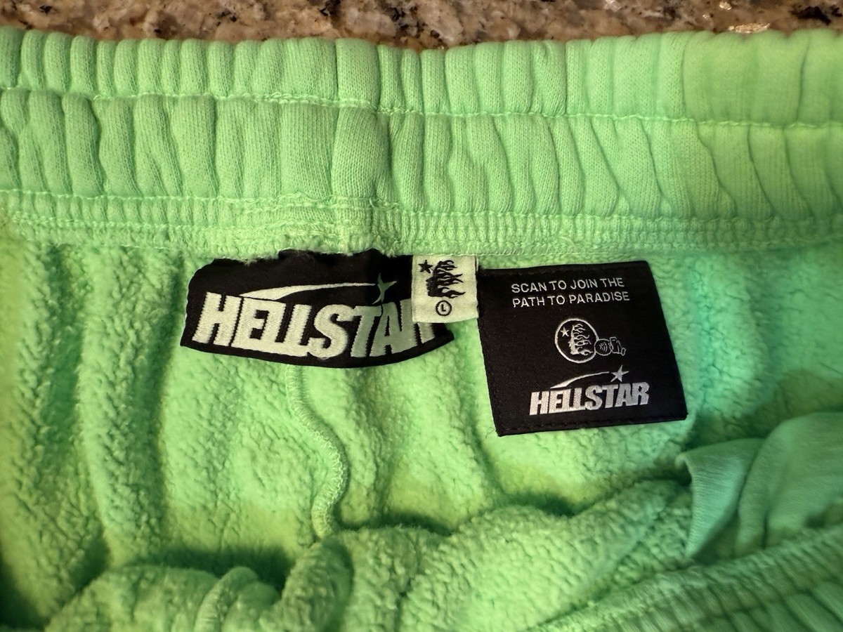 Men's Hellstar 7 On 7 Neon Green Shorts Large 100% Authentic | eBay