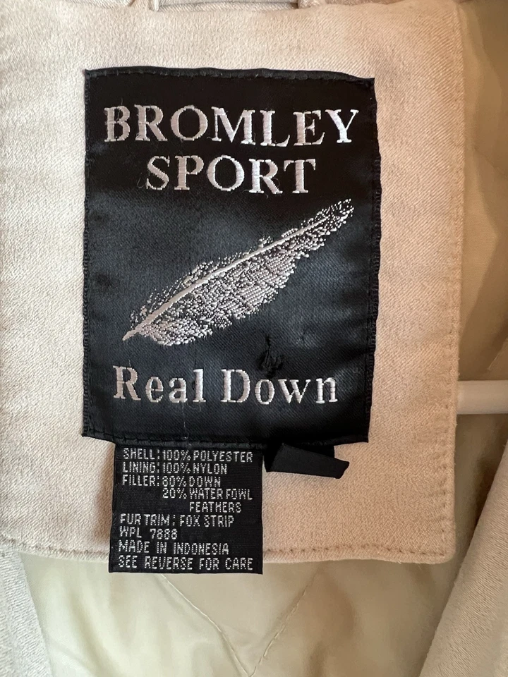 Abrigo Bromley Sport ABAJO Chaqueta Beige Para Mujer XL Bolsillos con Cremallera Completa Foto 2 de 4