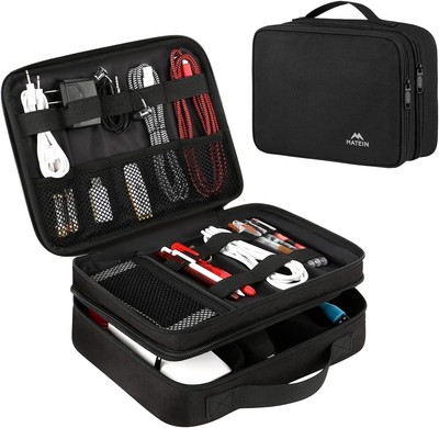 MATEIN Electronics Organizer   Water-Resistant Cable & Accessory Travel Case, Bl