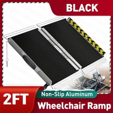 2FT Wheelchair Ramp Aluminum Folding Handicap Ramp Door Threshold for Home Steps