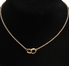 NEW EMPORIO ARMANI ROSE GOLD CHAIN,CHARM CRYSTALS INTERLOCKING RINGS NECKLACE