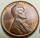 1937 1C Lincoln Cent WHEAT PENNY 9538N