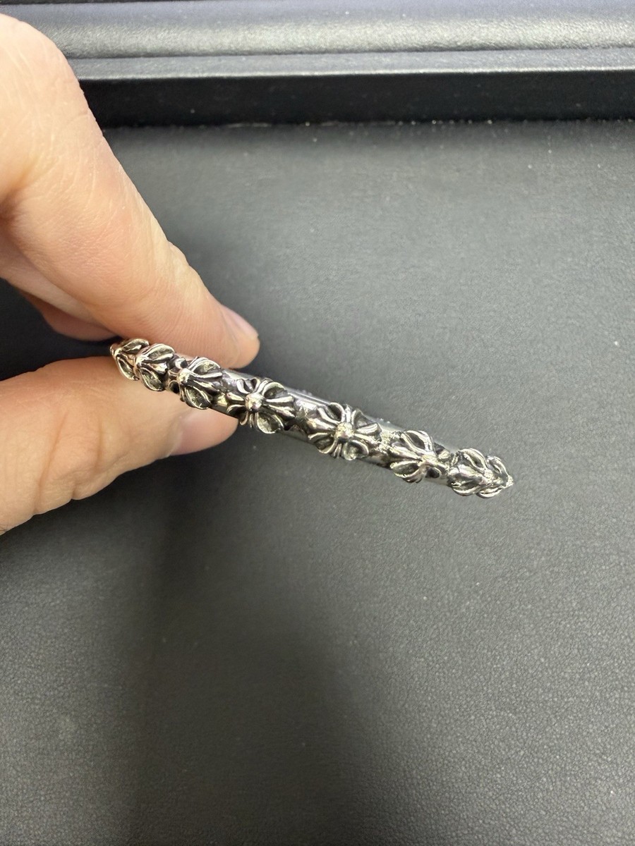 Chrome Hearts Sterling Silver 925 Cuff Bracelet Cemetery Cross | eBay