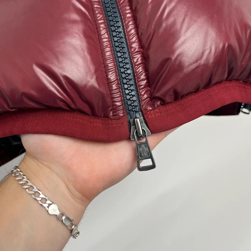 Moncler Navy/Burgundy Puffer Gillet Zipped Jacket image 5