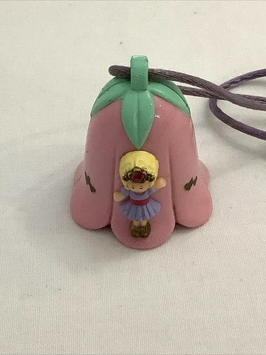 Vintage Rare Polly Pocket Wishing Bell Pink  Necklace