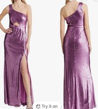 Lulus Purple Sequin One Shoulder Lined Fit and Flare Dress Womens XS Nordstrom