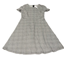 NWT Gap Plaid Fit & Flare Dress Women's 4 Black White Check Back Zipper