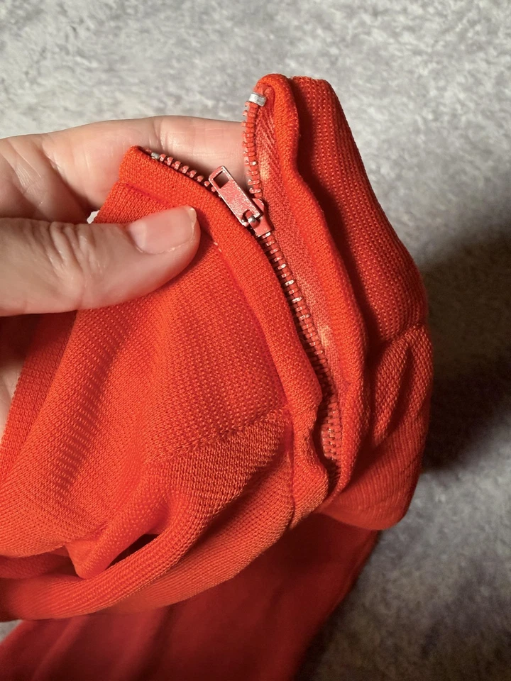 Vintage High Waist Orange Pants Womens XS flare Bell Bottom 70s - Image 3 of 4