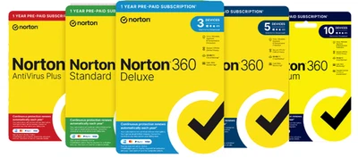 Norton 360 Antivirus 2026 Standard Deluxe Premium 1, 3, 5, 10 pezzi 1 anno via email