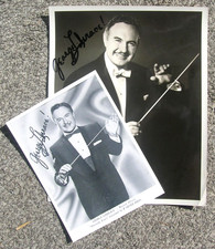 TWO GEORGE LIBERACE VINTAGE AUTOGRAPH PHOTOS
