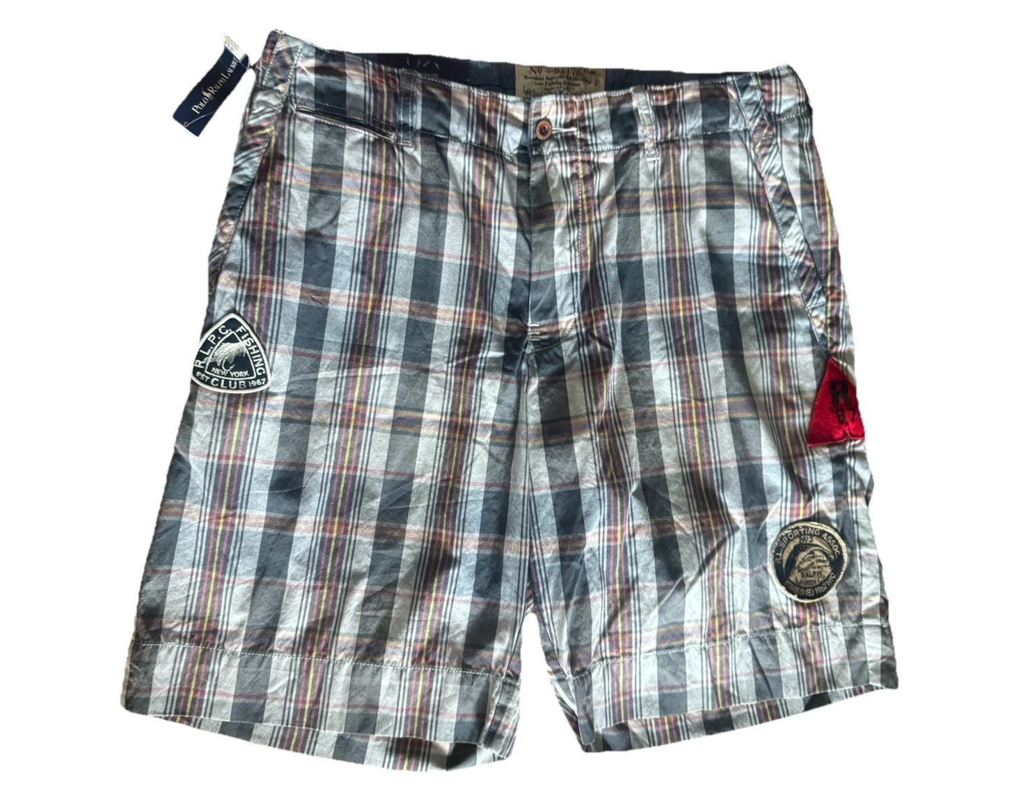 VTG Y2K Polo Ralph Lauren RL Sporting Plaid Patch Shorts Sz 33 Polo Fishing NWT
Opens in a new windo