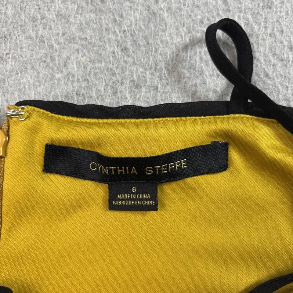 Vestido sin Mangas Cynthia Steffe Para Mujer 6 Terciopelo Dorado Encaje Midi Boho Y2K Retro Glam Años 90 Foto 3 de 4