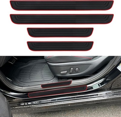 4X Rubber For Mazda Car Door Sill Protector Anti-Scratch Step Edge Guard Trim